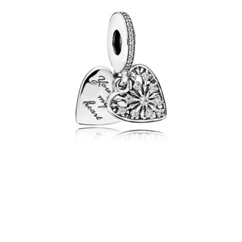 Heart of Winter Dangle Charm, Clear CZ